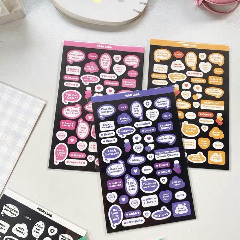 Sticker Chữ Màu Pastel Decor Sổ, Toploader Dễ Thương