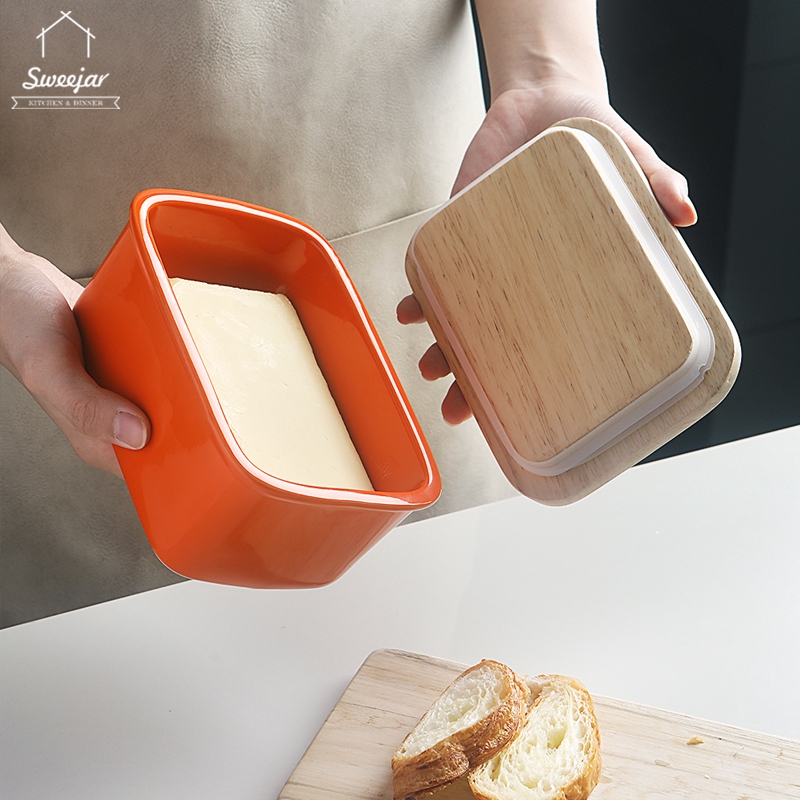 Hộp đựng bơ SWEEJAR có nắp đậy đóng kín chất liệu gốm tiện lợi