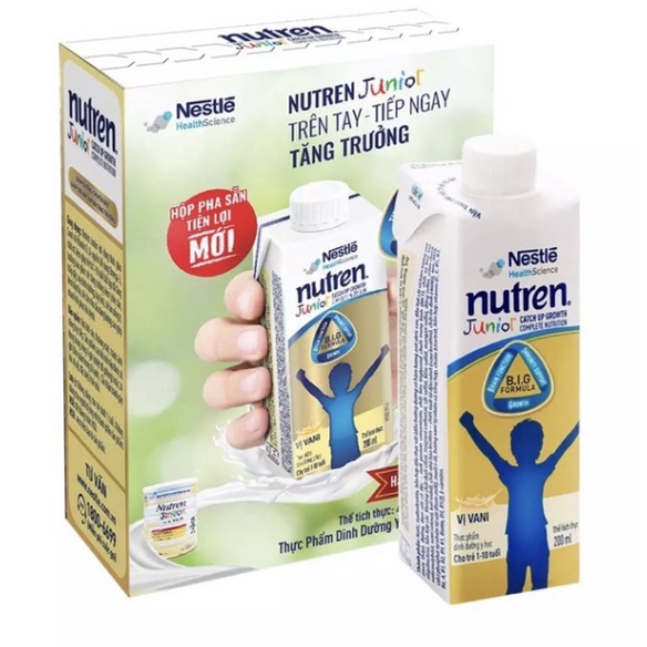 Combo 2 hộp Sữa nước Nutren Junior pha sẵn RTD 200ml date 12/2022 giá siêu rẻ