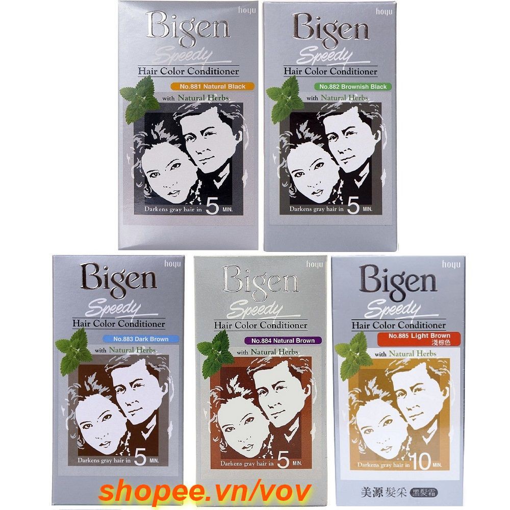 Thuốc Nhuộm Tóc Bigen 881 Đen tự nhiên  Speedy Hair Color Conditioner 100% chính hãng.