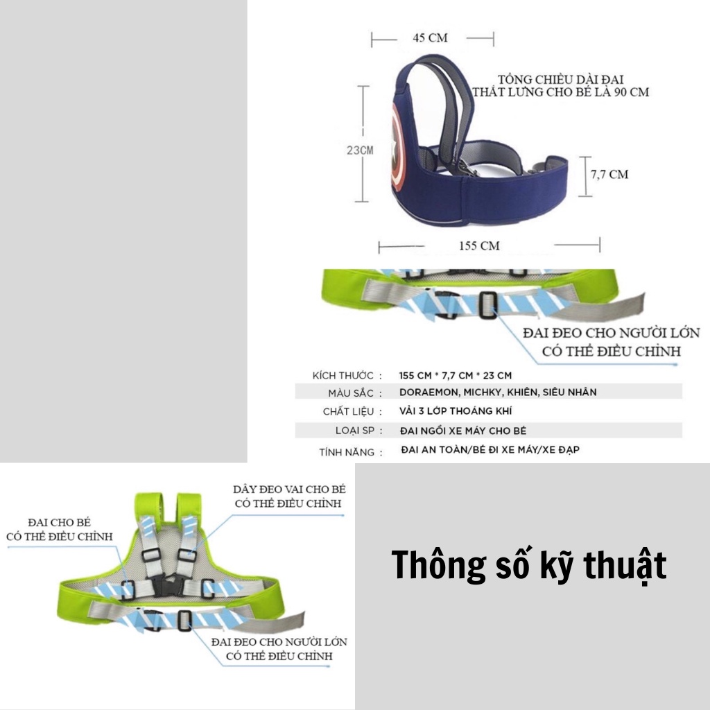 Đai đi xe máy cho bé, Đai Xe Máy Đảm Bảo An Toàn Cho Bé