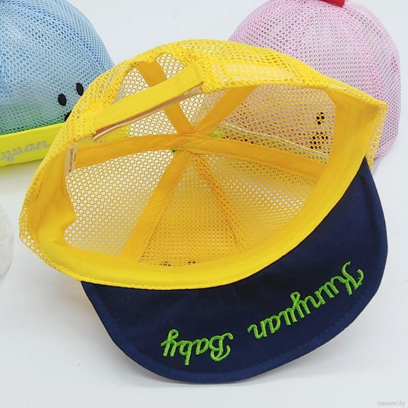 Nón lưỡi trai phối lưới in họa tiết hoạt hình phong cách Hàn Quốc cho bé