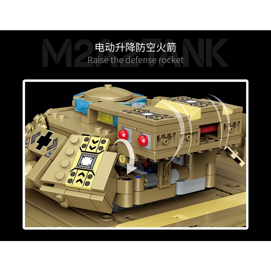 Mô hình lắp ghép xe tank M2A2-Lego lắp ghép điều khiển từ xa-Hàng cao cấp. Bảo hành 12 tháng toàn quốc
