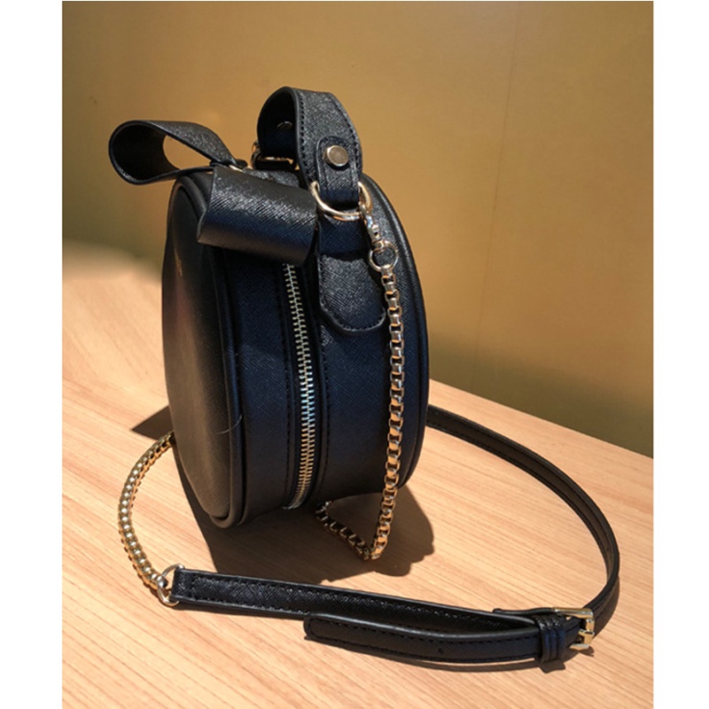 Túi đeo chéo nữ IELGY hình tròn mini với dây đeo vai có thể điều chỉnh phong cách Hàn Quốc