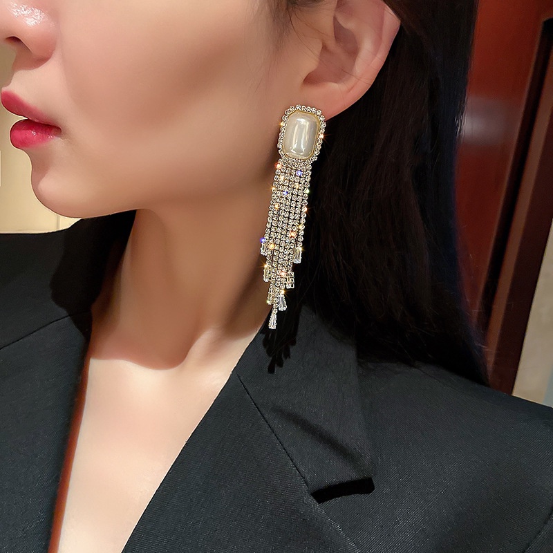 Đôi Bông Tai Dáng Dài Đính Ngọc Trai Thời Trang Mới 2022 Dành Cho Nữ