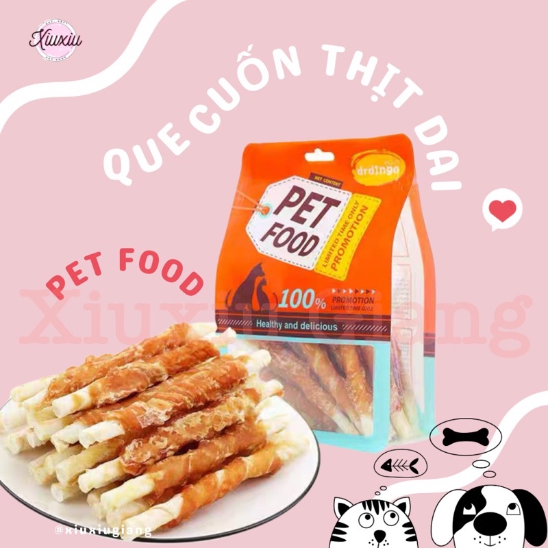 Bánh Thưởng Dr. Dingo Dạng Que Thịt Gà Cuốn Da Bò 100gr Cho Chó Mèo - Xiuxiu Giang
