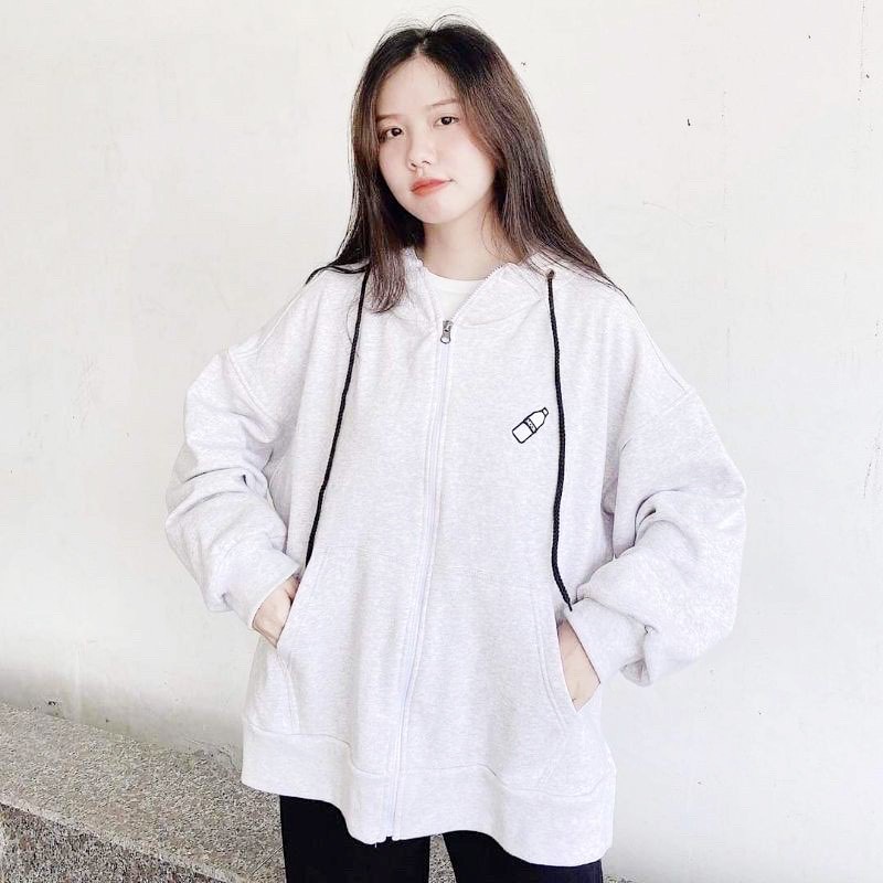 Áo khoác hoodie nỉ bông BÌNH SỮA ulzzang unisex form rộng dây kéo zip dày giá rẻ đẹp A00146 | WebRaoVat - webraovat.net.vn