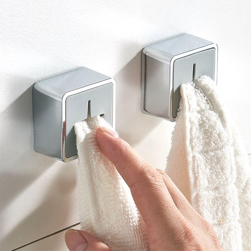 Giá Đỡ Khăn Tắm Hình Vuông Không Cần Khoan Tiết Kiệm Không Gian