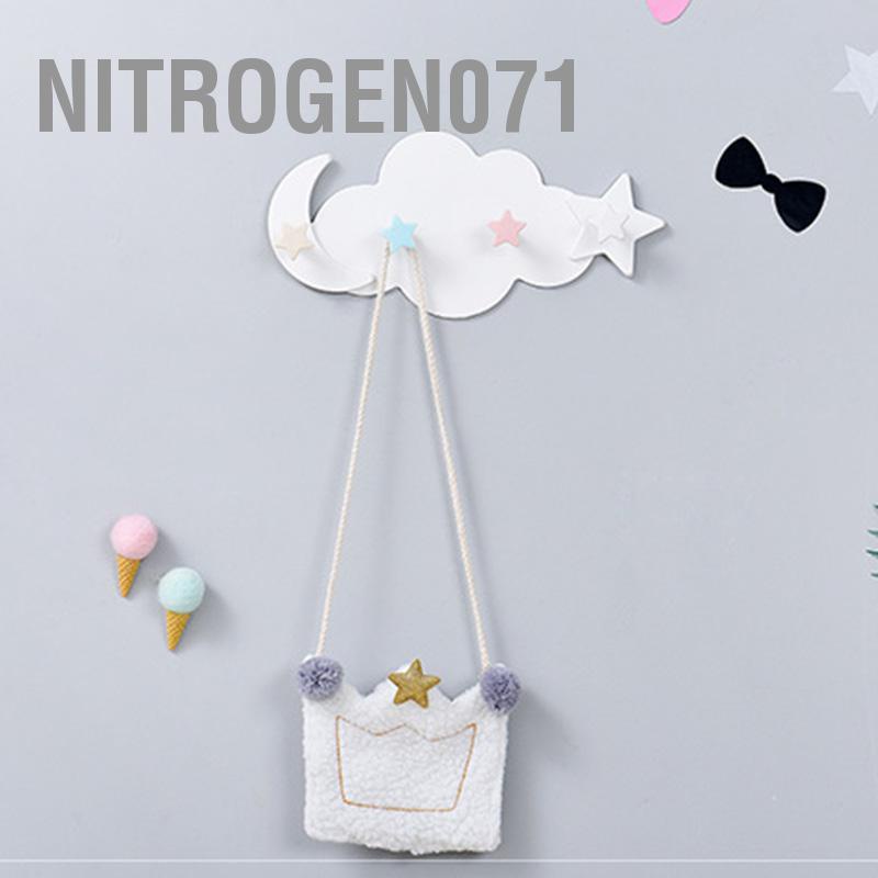 Nitrogen071 Người giữ chìa khóa tường đám mây Độ dính chắc chắn Treo Hình dạng dễ thương Vô giá Móc áo khoác phòng ngủ cho nhà