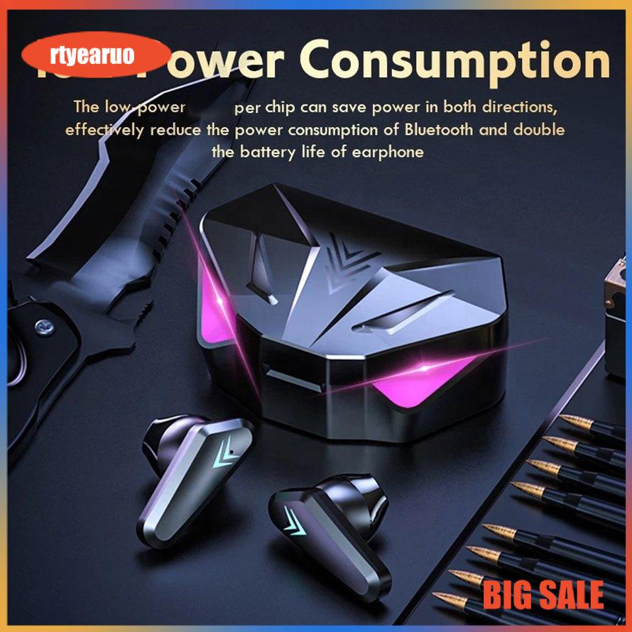 Tai nghe Bluetooth Gaming X15 Tai nghe chơi game không dây Earbuds Tai nghe đèn LED thông minh Trò chơi Tai nghe nhét trong tai