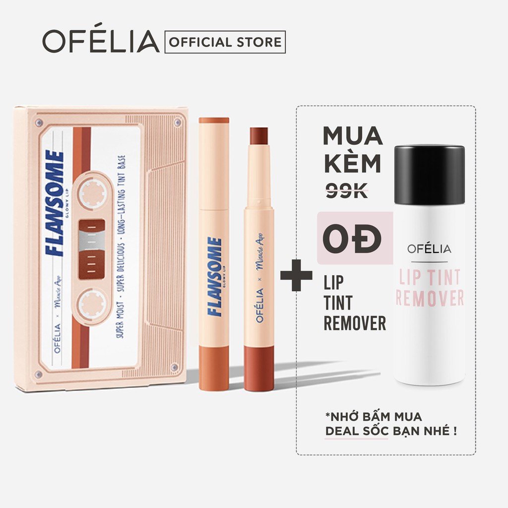 The Nude Set - Son Sáp Tint Bóng OFÉLIA FLAWSOME Glowy Lip (2cây x 2g)