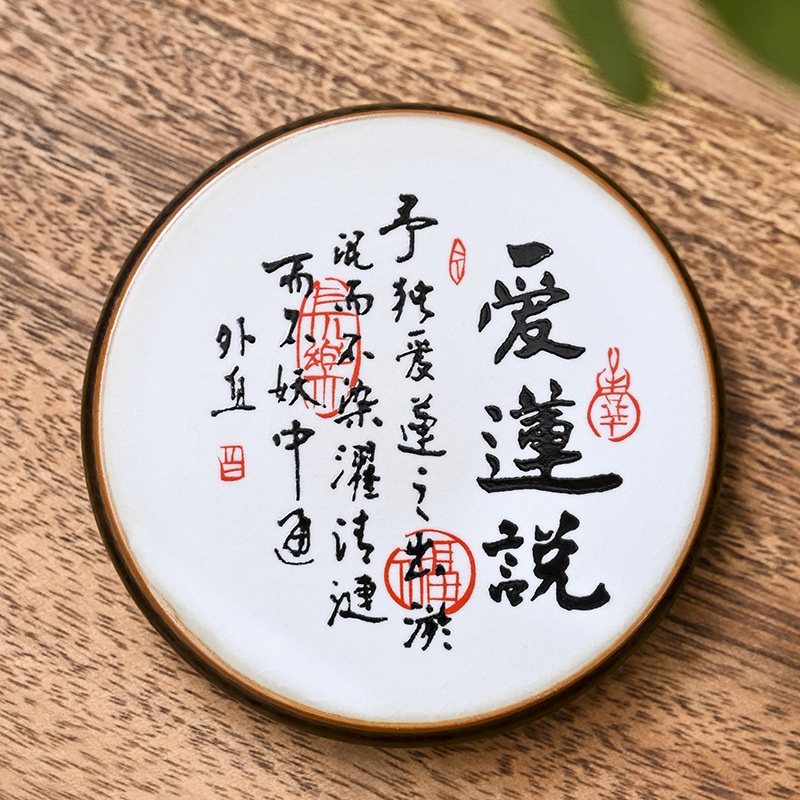 Gác Nắp Ấm Trà, Ấm Tử Sa, Đế Kê Lót Chén bằng Sứ Cảnh Đức Trấn