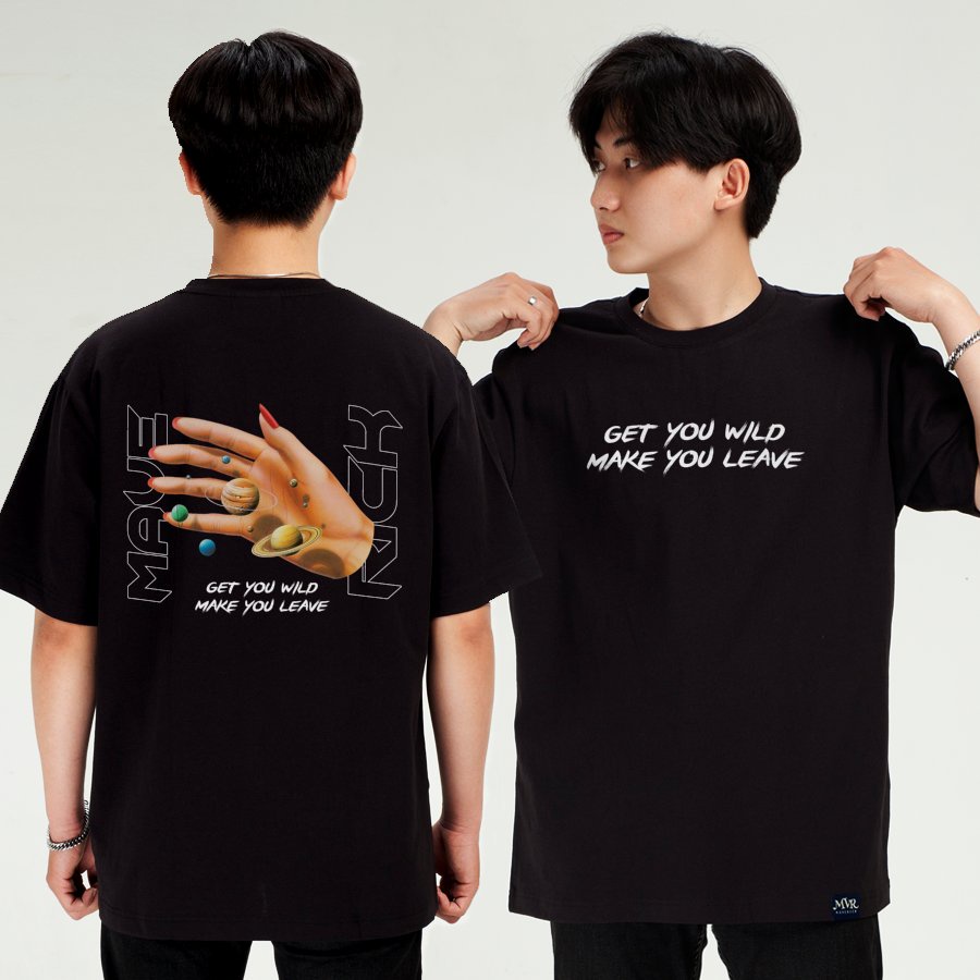 Áo thun in 2 mặt bàn tay thâu tóm vũ trụ unisex phông rộng tay lỡ   MVR KK4231