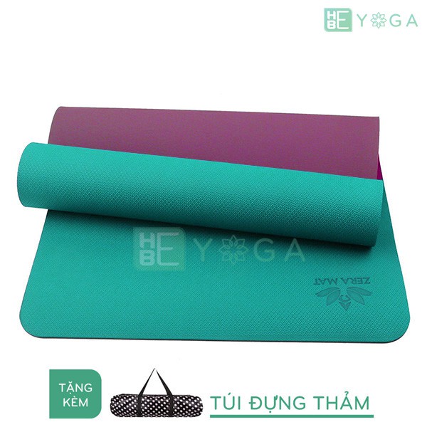 Thảm yoga TPE Zera Mat 2 lớp 8mm màu Xanh Ngọc + Kèm túi