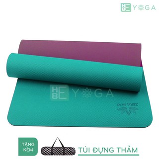 [Mã MASK2630K giảm 15% tối đa 30K đơn từ 99K] Thảm yoga TPE Zera Mat 2 lớp 8mm màu Xanh Ngọc + Kèm túi