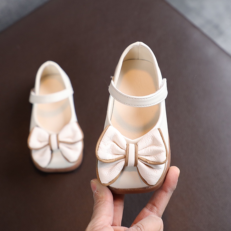 Giày Búp Bê Da Mềm Đính Nơ Xinh Xắn Cho Bé Gái 1-8 Tuổi