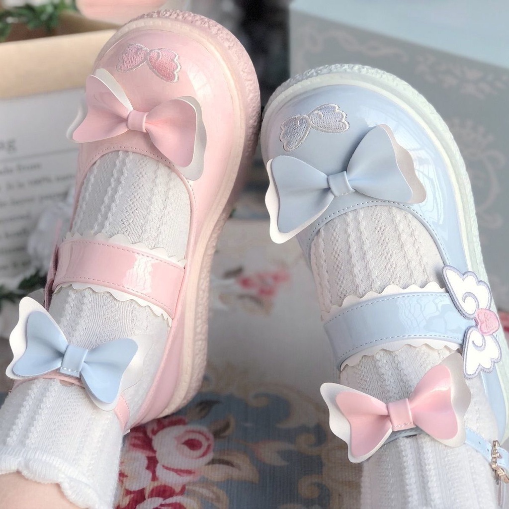 Giày Mary Jane Da Thật Đế Xuồng Phong Cách Lolita Jk Dễ Phối Đồ Cho Nữ