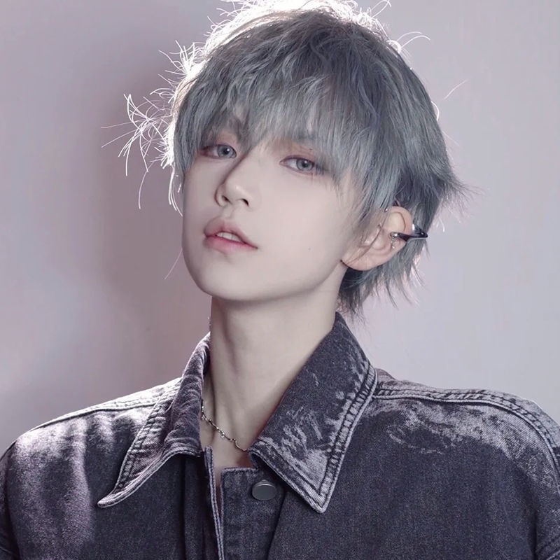 Bộ Tóc Giả Ngắn Xoăn Màu Trắng Phong Cách Nhật Bản Cho Nam Nữ