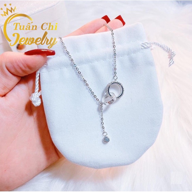 Dây Chuyền Nữ ♥️MẪU HOT♥️ Vòng Cổ Bạc Nữ, Liền Mặt Đính Đá Sang Trọng, Phong Cách Hàn Quốc