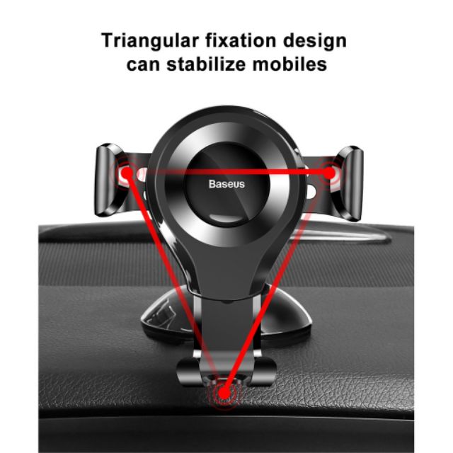 Giá Đỡ Điện Thoại Trên Xe Hơi Baseus Osculum Type Gravity Đế hít, khóa tự độn