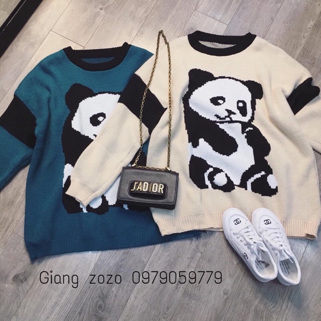 Đầm len gấu trúc