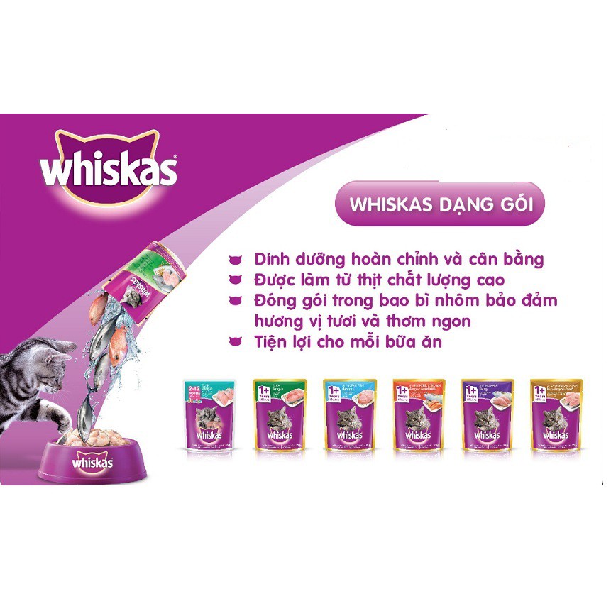 PATE MÈO WHISKAS TRÊN 12 THÁNG TUỔI 85gr – 1 gói