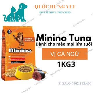 Thức Ăn Hạt Khô Minino Vị Cá Ngừ Cho Mèo Mọi Lứa Tuổi 1.3KG-QUỐC HƯNG VET