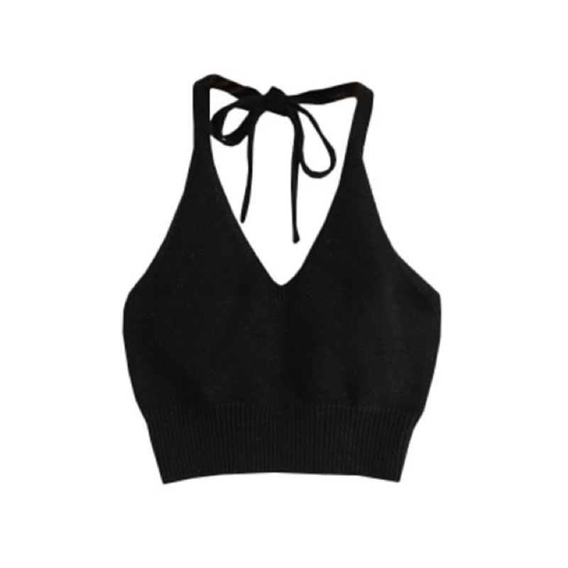 Áo mongtoghi đen thắt dây sau