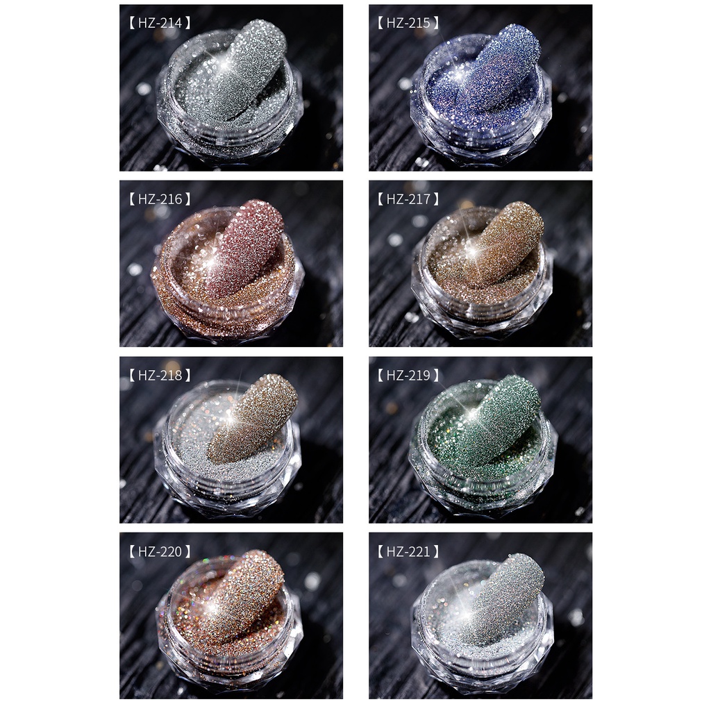 Set nhũ flash hạt mịn 8 màu chuyên dùng làm nail