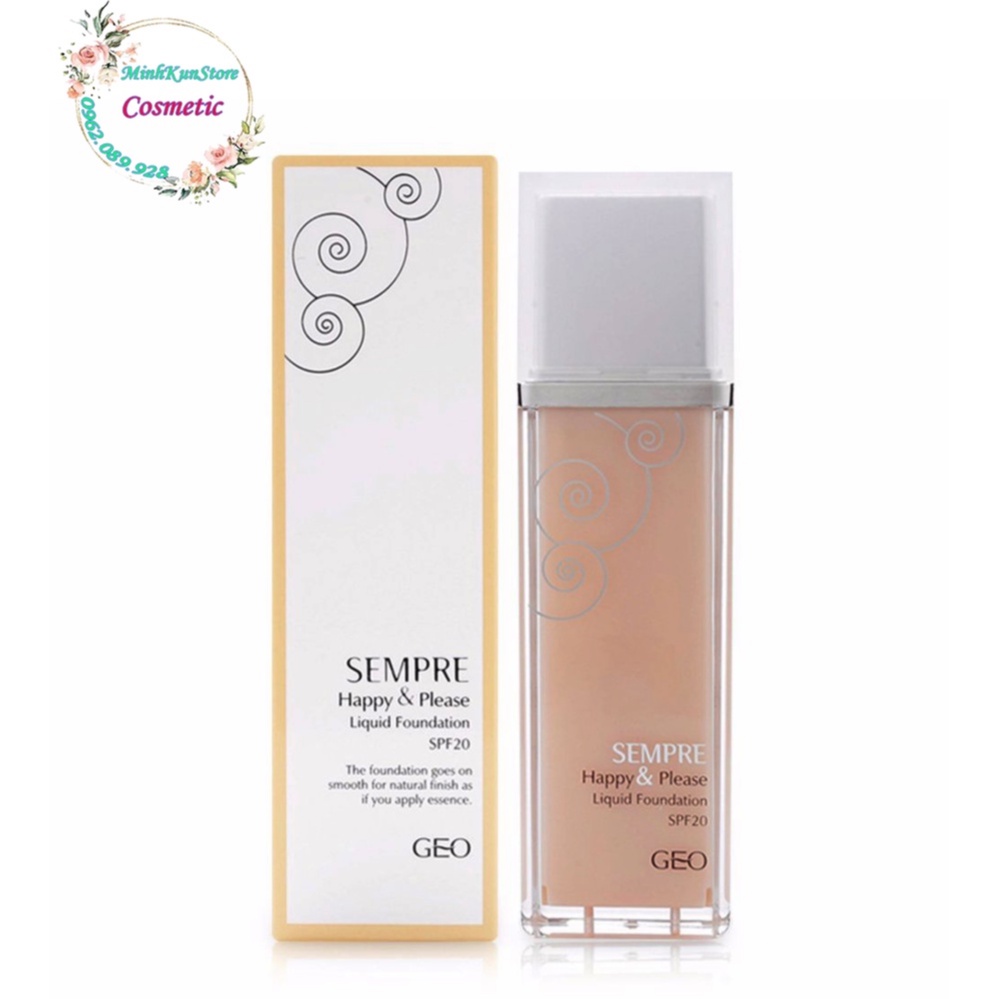 Kem Nền Trang Điểm Geo Sempre Happy &amp; Please Liquid Foundation 40ml - BB Cream Siêu Mịn