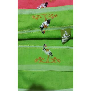 Khăn lau đầu, tắm hà nội tex thêu cò dài 38x80