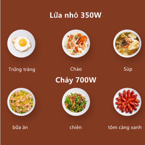 Nồi Điện Mini Hai Tầng Đa Năng Tặng Kèm Khay Hấp có thể Chiên, Xào, Nấu ăn, nấu cơm, nấu lẩu