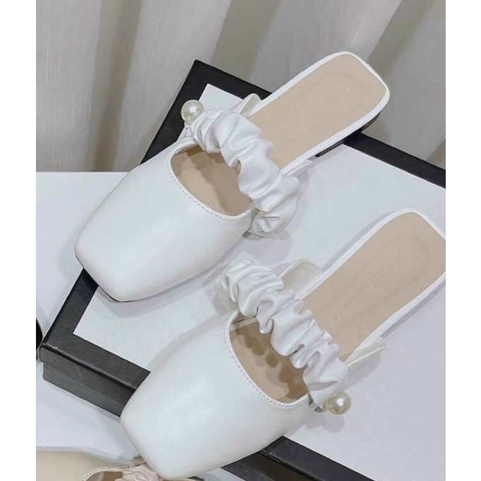 Sục bệt nữ quai ngang nhún ngọc đế bằng siêu nhẹ êm chân vnxk rẻ đẹp thời trang