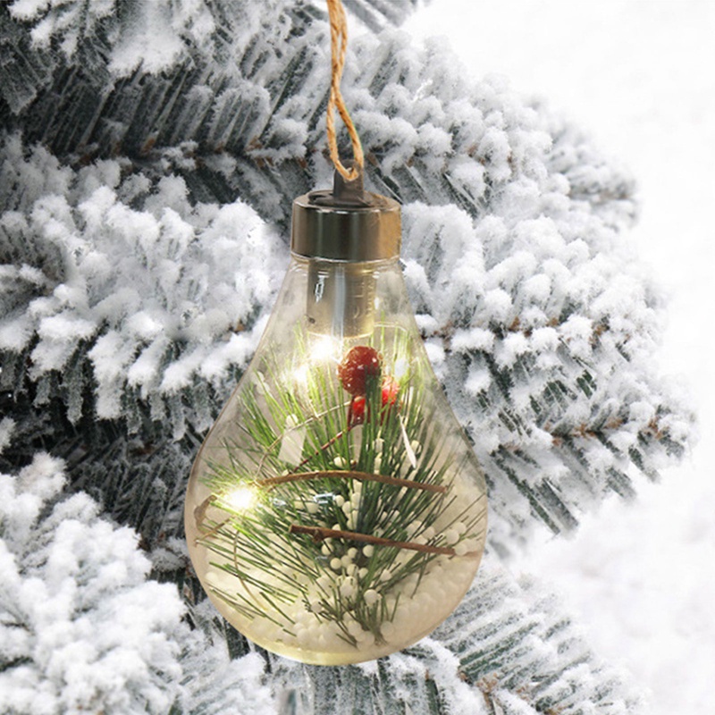Đèn LED Dạ Quang Trong Suốt Treo Trang Trí Cây Thông Giáng Sinh Năm Mới
