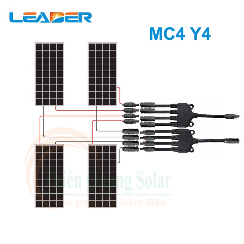 Jack MC4 Y2,Y3,Y4, MC4 đấu song song Y2, Y3, Y4 điện áp 1000V hãng Leader