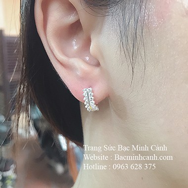 Bông tai bạc nữ hình sâu