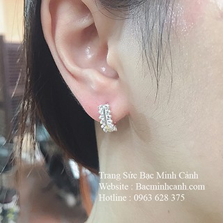 Bông tai bạc nữ hình sâu