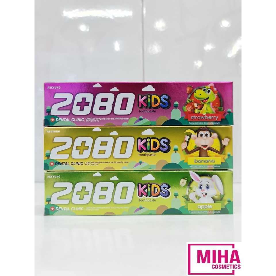 Kem Đánh Răng Trẻ Em Ngăn Ngừa Vi Khuẩn Dental Clinic 2080 Kids Toothpaste 80g Hàn Quốc