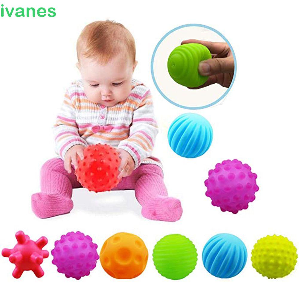 IVANES Hand Catching Balls Touch Hand Ball Water Bath Toys Sensory Squeeze Ball Baby Toy Ball Baby Senses Toy Gift Baby Toys Newborn Multicolor Massage Soft Ball Training Ball