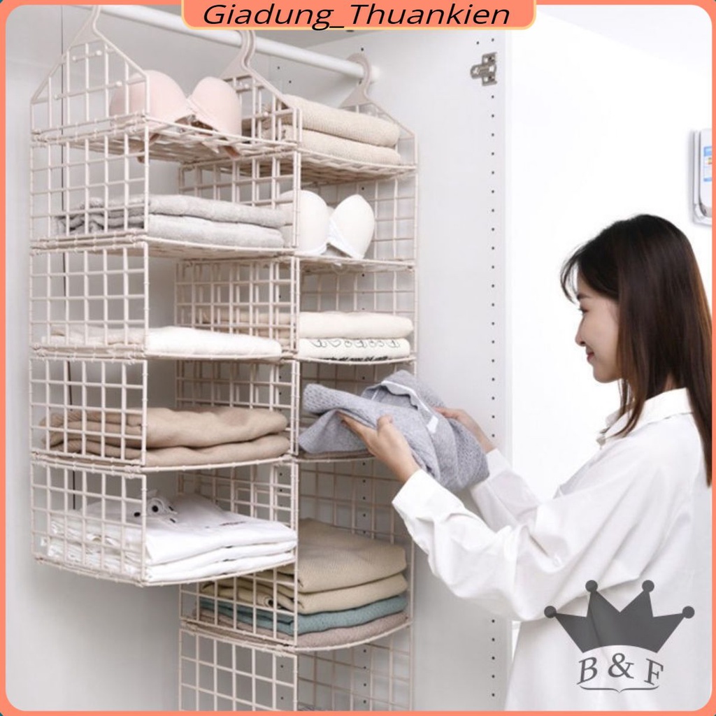 Móc Treo Đồ, Giá Đựng Quần Áo Có Móc Treo Nhiều Tầng Thiết Kế Đơn Giản Gấp Gọn Tiện Lợi