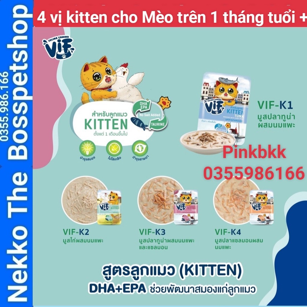 Pate Mèo Vif Thái Lan từ Cá Biển Tươi Xé nguyên chất ⚡NỘI ĐỊA THÁI ⚡