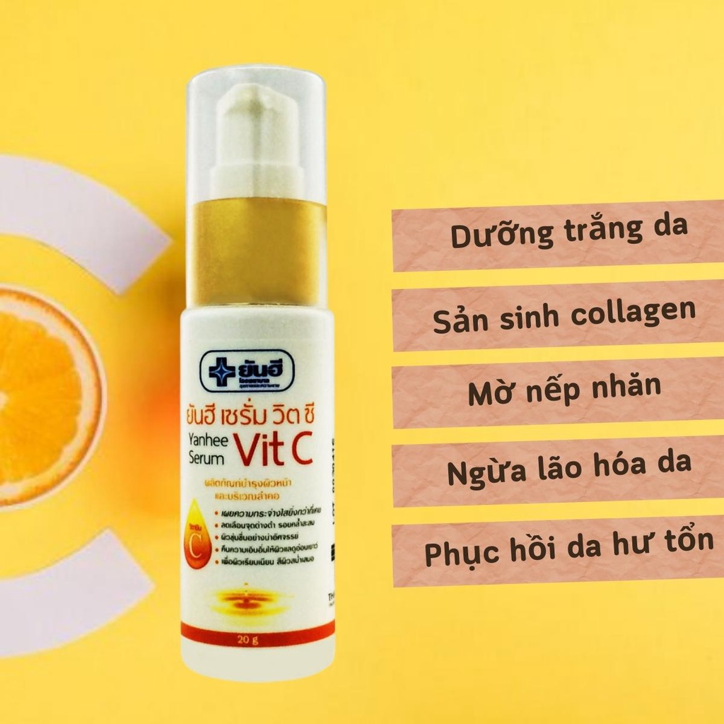 Serum Vitamin C dưỡng trắng da mặt Yanhee Serum Vit C collagen mờ nếp nhăn phục hồi da hư tổn 20g chính hãng thái lan