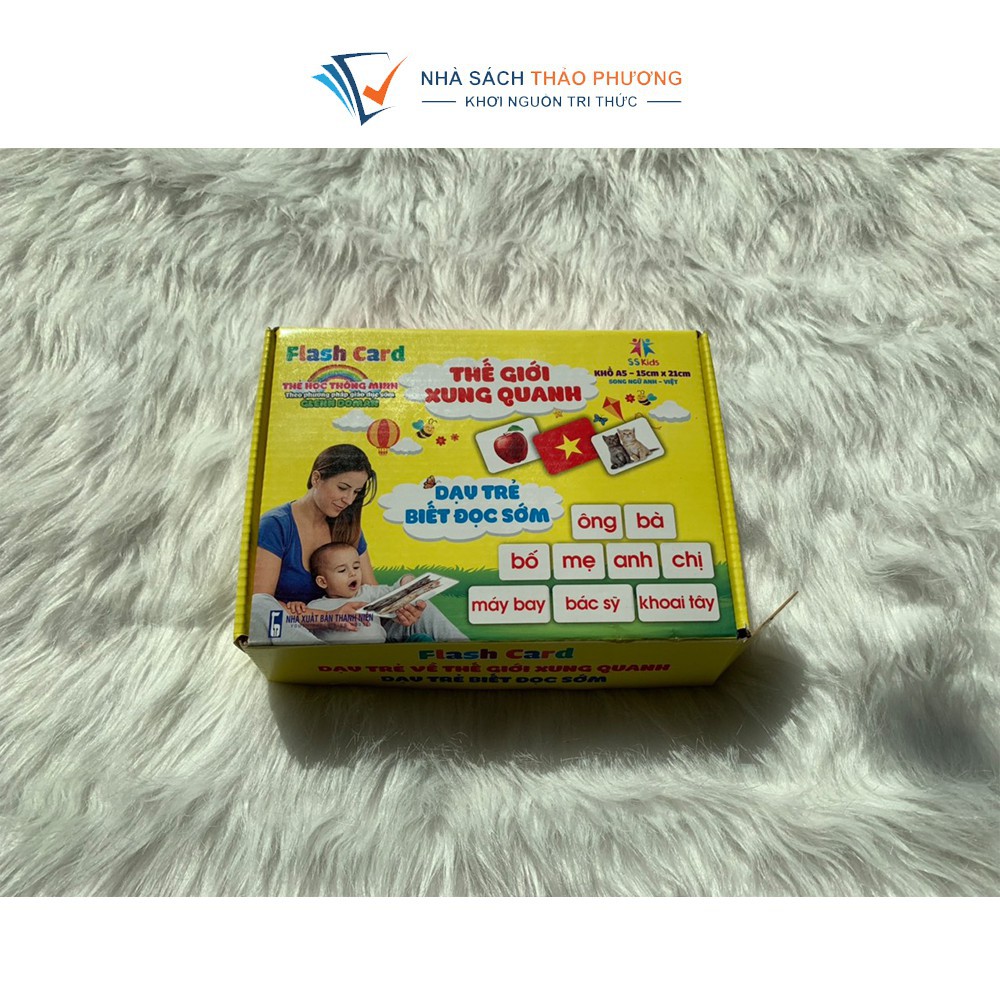 Bộ thẻ Flashcard Việt Hà chủ đề Thế giới xung quanh A5 (15x21cm) song ngữ Việt Anh (phương pháp Glenn Doman)