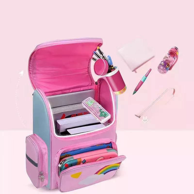 &lt; school backpack&gt; Balo Đi Học Họa Tiết Kỳ Lân Dễ Thương Phù Hợp Cho Học Sinh Tiểu Học