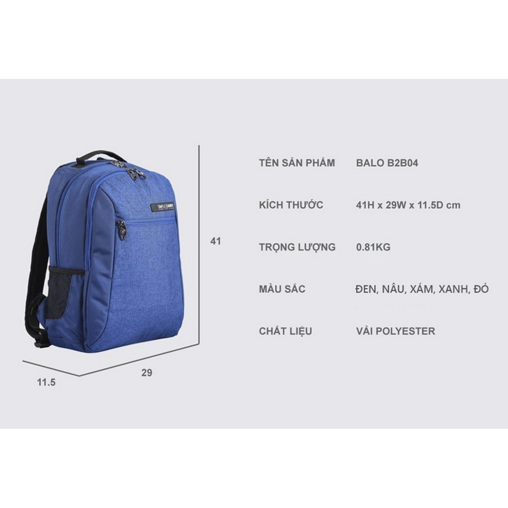 [CHÍNH HÃNG] Balo Laptop Thời Trang Công Sở Simple Carry B2B04 - ShineHouse