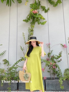 Váy lụa buộc nơ dáng suông🌈3 màu ảnh thật