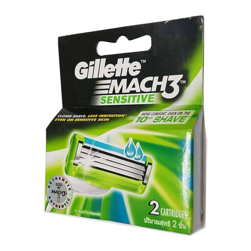 Lưỡi dao cạo râu dành cho da nhạy cảm Gillette Mach 3 (2 lưỡi/hộp)