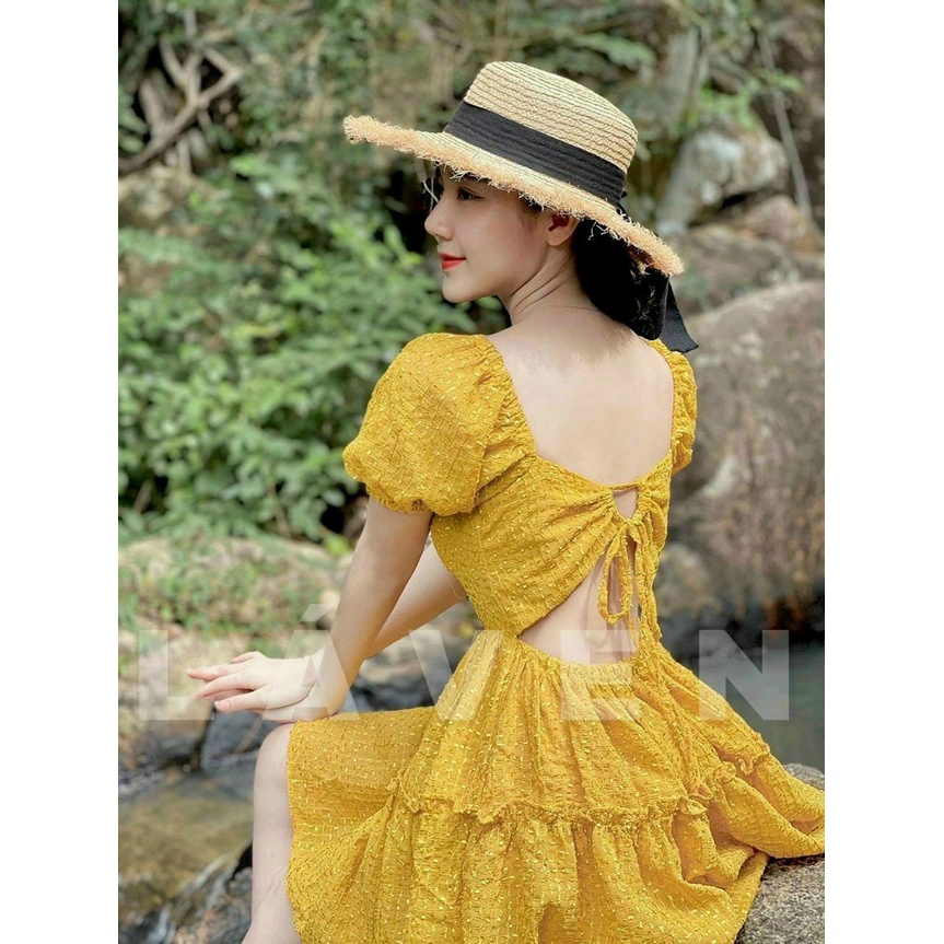 Đầm Hở Lưng Có Mút Ngực,đầm Xòe Dự Tiệc Tay Phồng Hot Hit Siêu Dễ Thương Thời Trang Nữ Minh Phúc