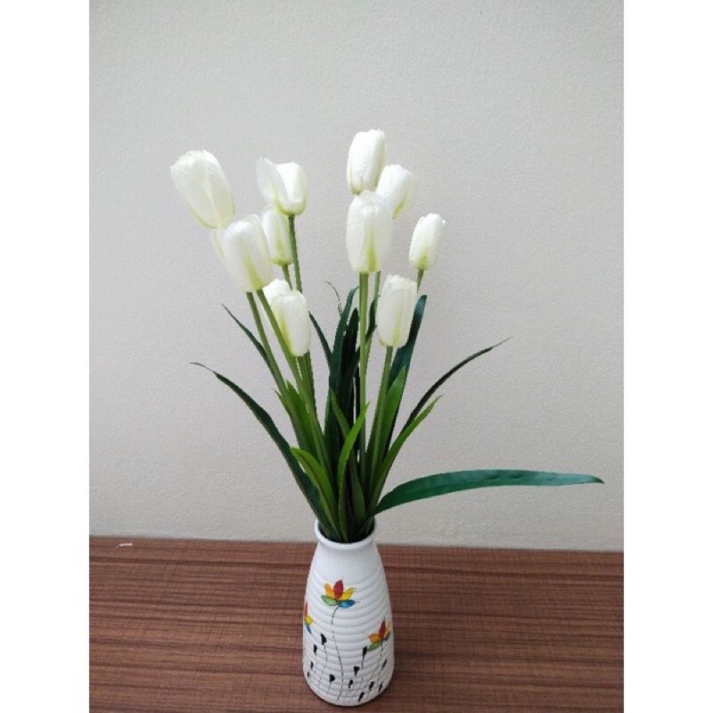 Hoa tuy líp giả- 1 cành 3 bông trang trí decor