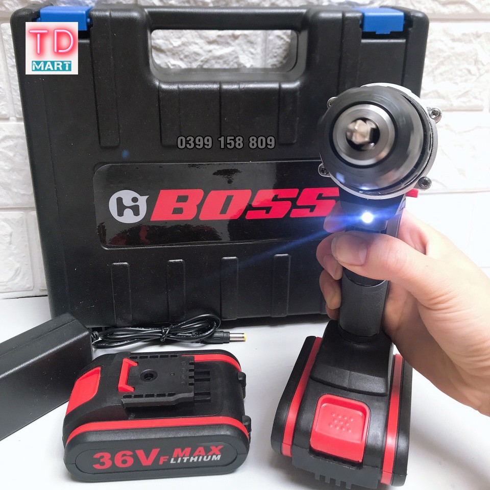 Máy Khoan bắt vít pin boss 36v 3 chức năng có búa tặng tặng mũi vít